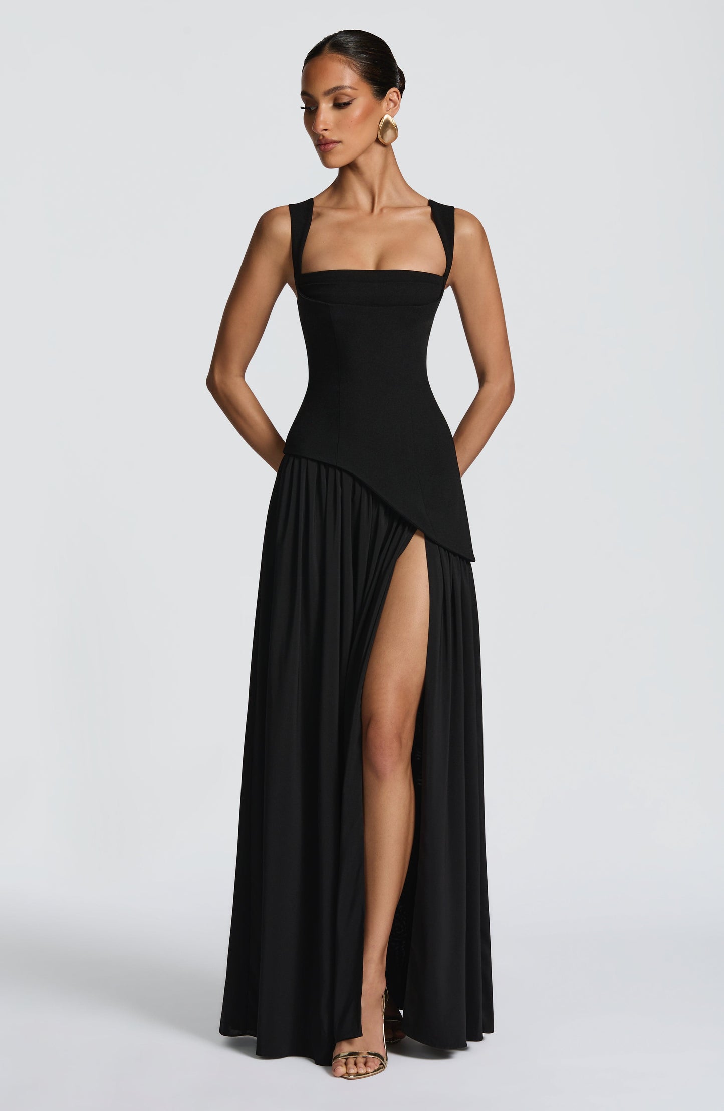 Olive Elegance Maxi Gown