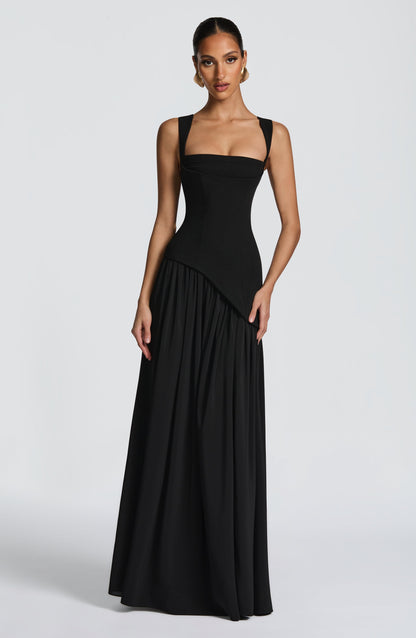 Olive Elegance Maxi Gown