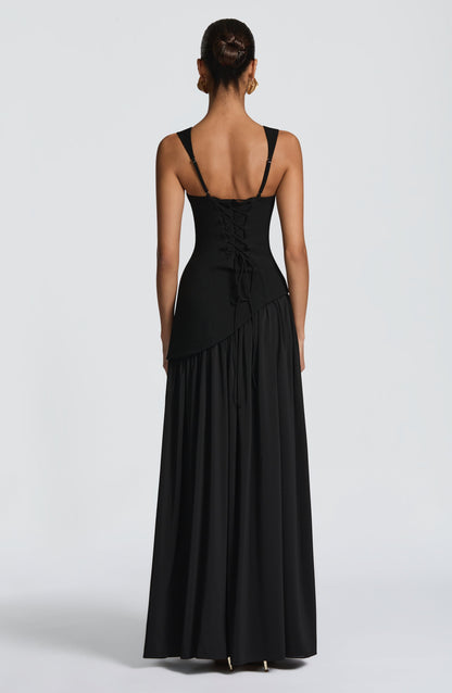 Olive Elegance Maxi Gown