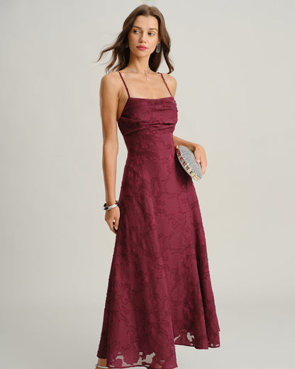 Red Wine Slip Maxi Dress