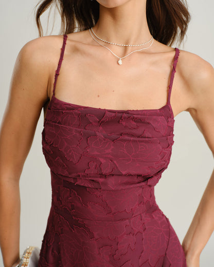 Red Wine Slip Maxi Dress