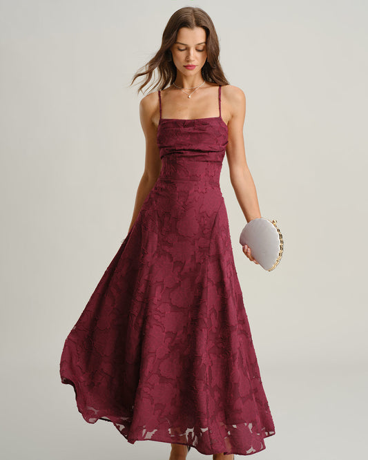 Red Wine Slip Maxi Dress
