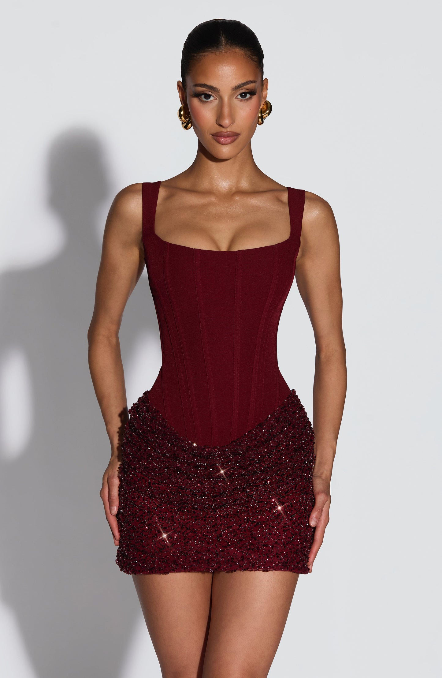 Hally Mini Dress - Burgundy